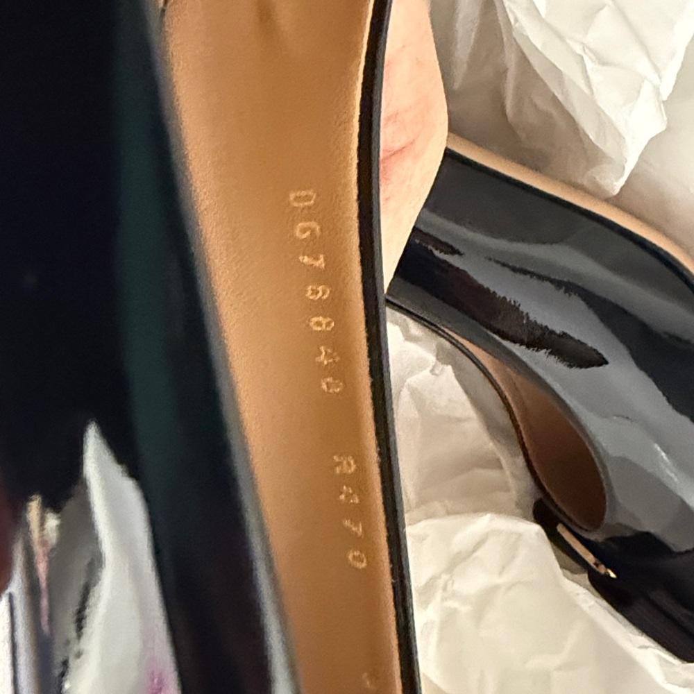 💥2x HP 💥 Salvatore Ferragamo Black Patent Leather Heels size 9 - Picture 11 of 11